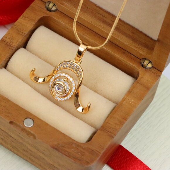 "Rose Gold Taurus Zodiac Pendant with Sparkling CZ and Curved Horns, XPPT1544 - Picture 8 of 12
